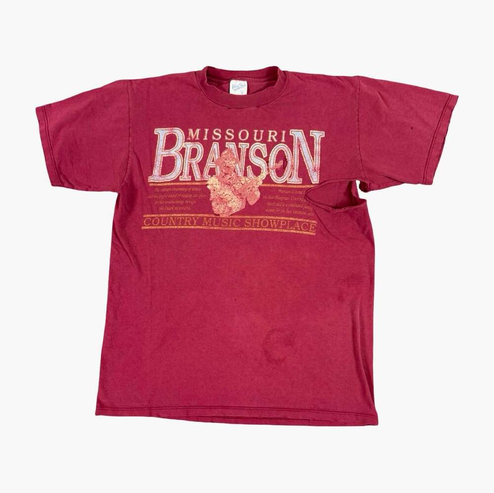 Vintage Distressed and Thrashed Velva Sheen Branson Missouri Country T Shirt